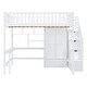 preview thumbnail 4 of 32, 72"H Storage Staircase Loft Bed with Desk,Bookshelf,Fence& Wardrobe, Full Size