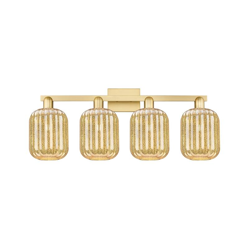 Innovations Lighting 716-4W-14-36 Preston Vanity Cylinder Preston 4 - Satin Gold / Mercury