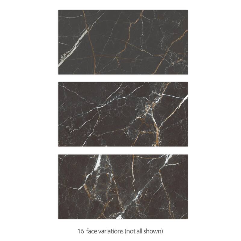 Merola Tile Reve Noir 23-1/2" x 47-1/8" Porcelain Floor and Wall Tile - Pallet (8 Tiles)