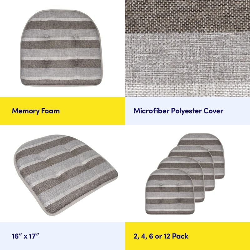 Bradford Striped U Shaped Memory Foam Chair Pad