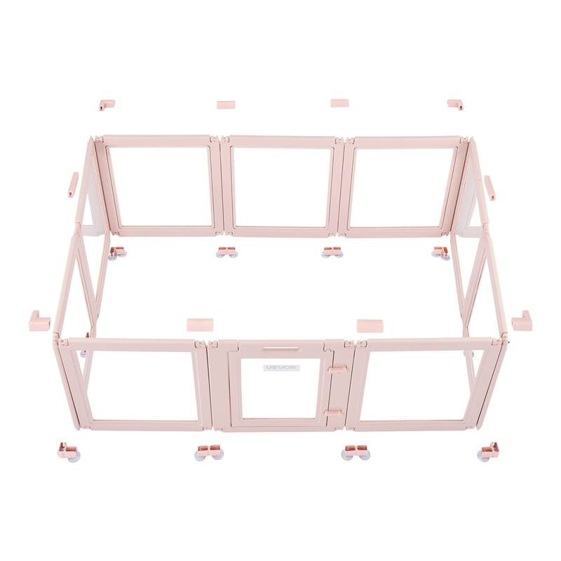 Modular Dog Playpen with Transparent Panels, Easy to Clean