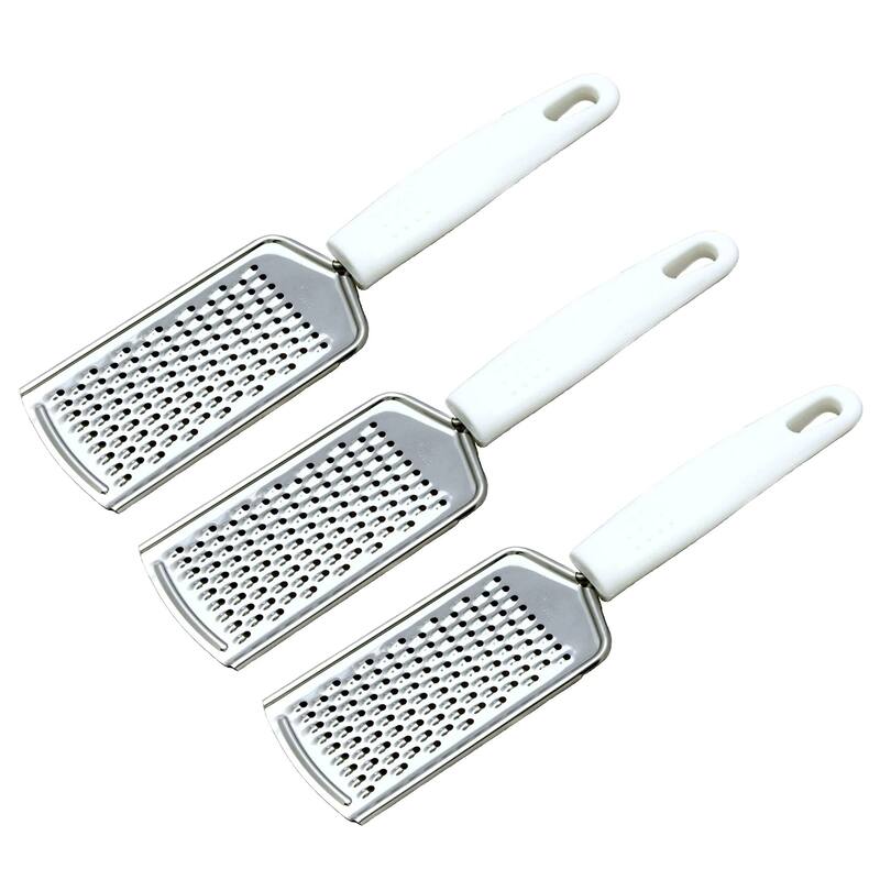 Chef Craft Fine Stainless Steel Flat Grater - Great for Zesting, Shredding & Grating - 3 Pack