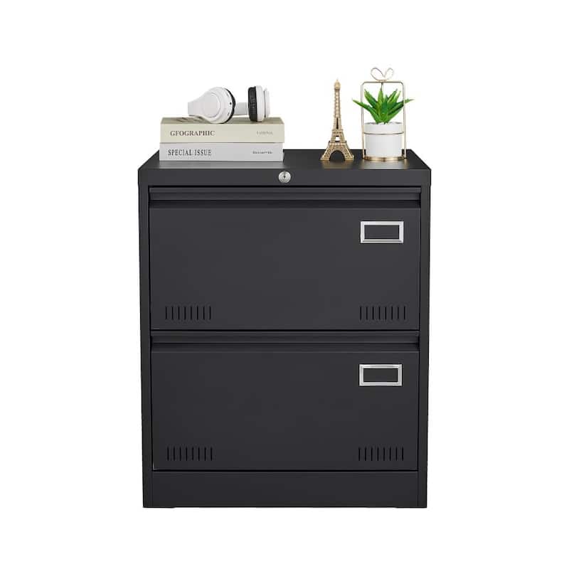 2 Drawer Metal Lateral File Cabinet with Lock