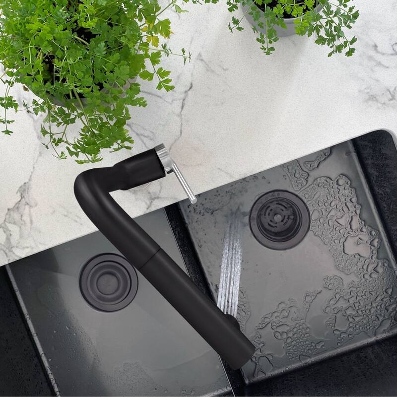 STYLISH Kitchen Sink Faucet Single Handle Pull Down Dual Mode in Stainless Steel