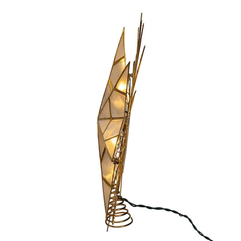 Kurt Adler 14-Inch 10-Light 7-Point LED Gold Glittered Star Tree Topper