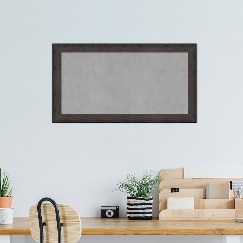 Amanti Art Dappled Black Brown Narrow Framed Magnetic Board