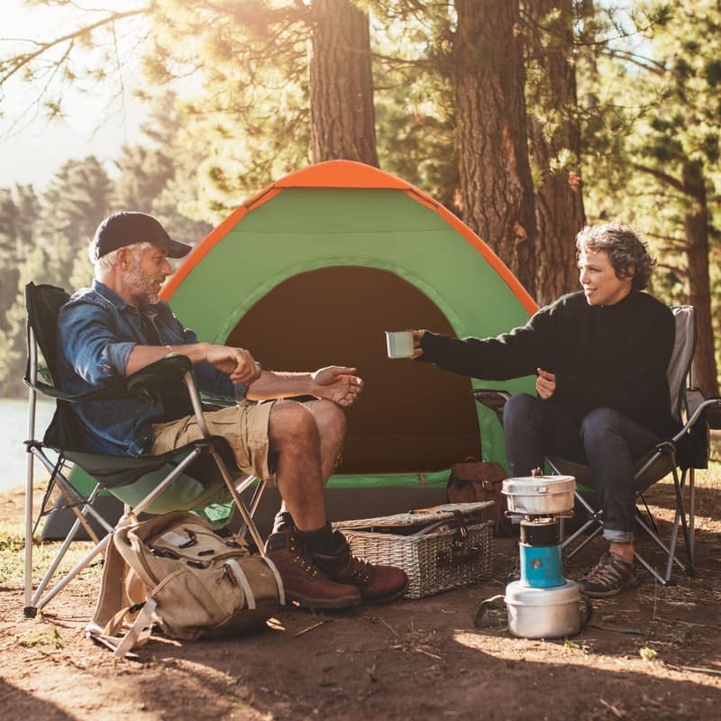 2-Person Waterproof Camping Dome Tent for Outdoor Orange & Green - 1-2 Person