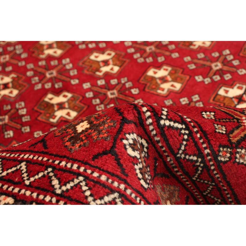 Hand-knotted Khal Mohammadi Red Wool Rug - 4'3" x 9'2" Runner/4'3 x 9'2