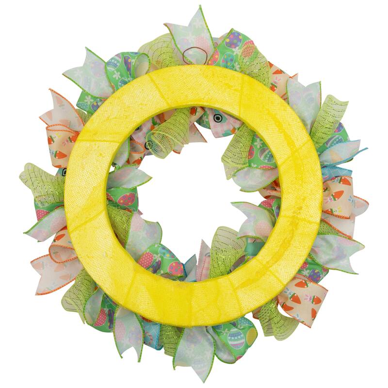 Pastel Easter Egg and Ribbons Wreath - 22"