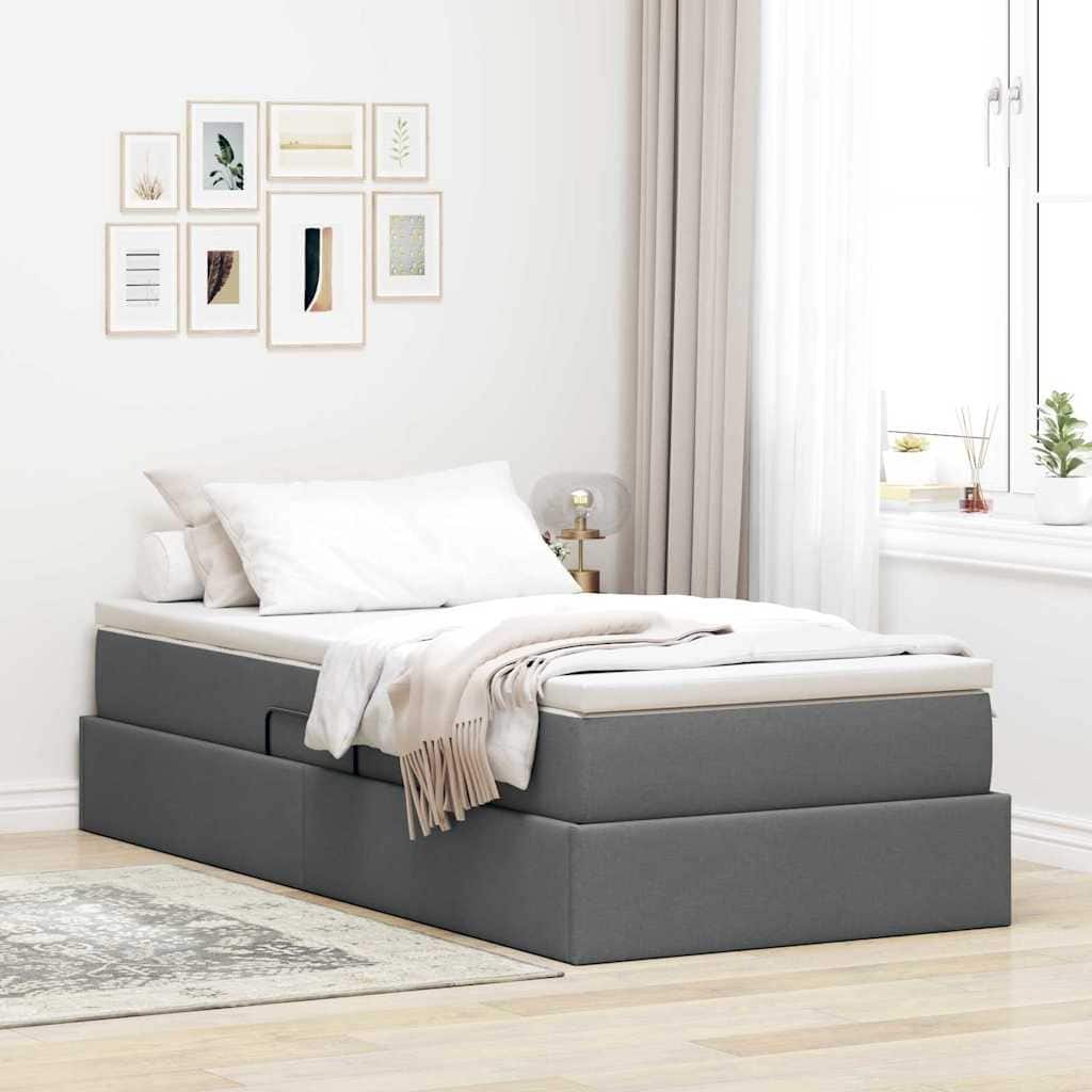vidaXL Storage Bed with Mattress in Polyester
