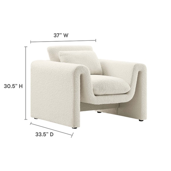 dimension image slide 0 of 2, Waverly Boucle Upholstered Armchair