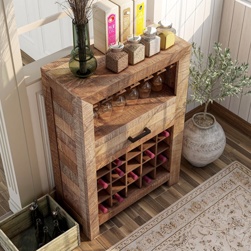 Anaisha Rustic Solid Wood 20-Bottle Wine Rack by Furniture of America