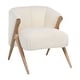 preview thumbnail 1 of 4, Omar Ivory Sheepskin Upholstered Occasional Arm Chair with Natural Oak Finished Legs