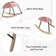 preview thumbnail 4 of 7, Modern Pink Teddy Upholstered Rocking Glider Chair with Pillow – Cozy Accent for Nursery or Bedroom