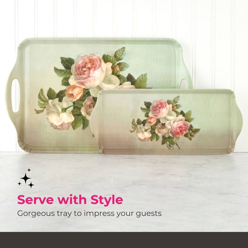 Pimpernel Antique Roses Melamine Sandwich Tray - 15.25" x 6.5"
