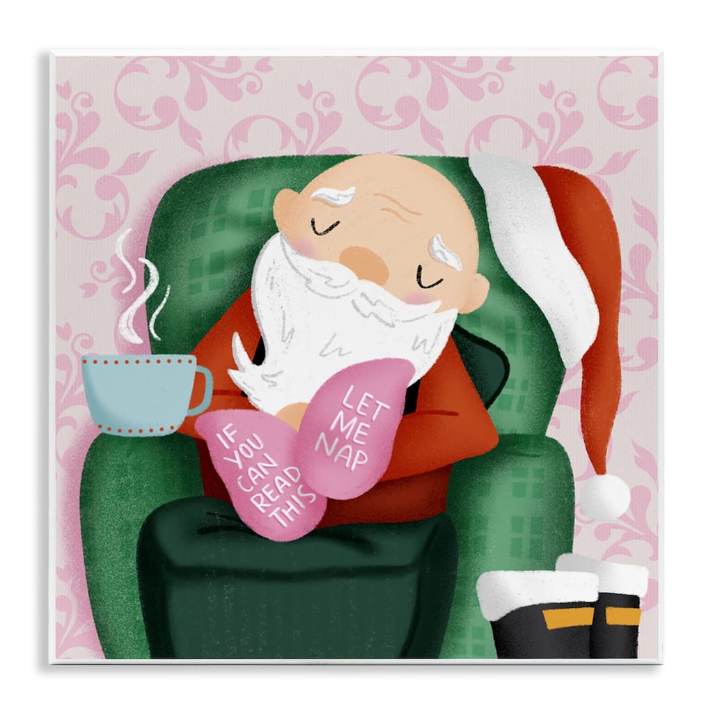 Stupell Cozy Sleeping Santa Claus Wall Plaque Art Design By Sarah Hickman