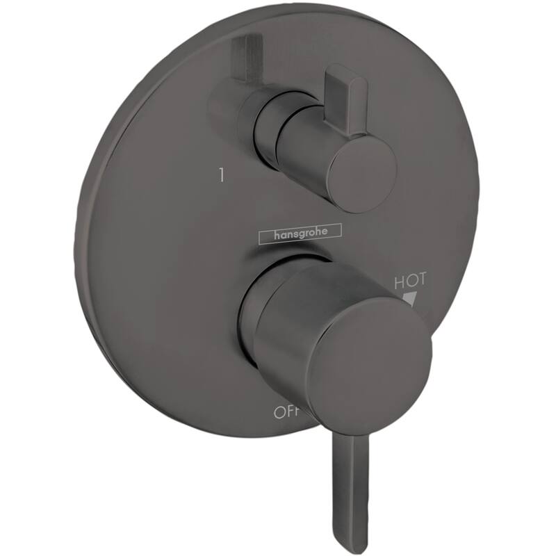 Hansgrohe S Pressure Balanced Valve Trim with Integrated 2 Outlet - Brushed Black Chrome