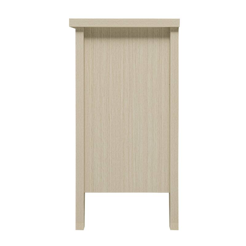 Symmetrical Carved Buffet, Storage Cabinet with Adjustable Shelves, Hollowed-out Accent Cabinet with Wood Feet