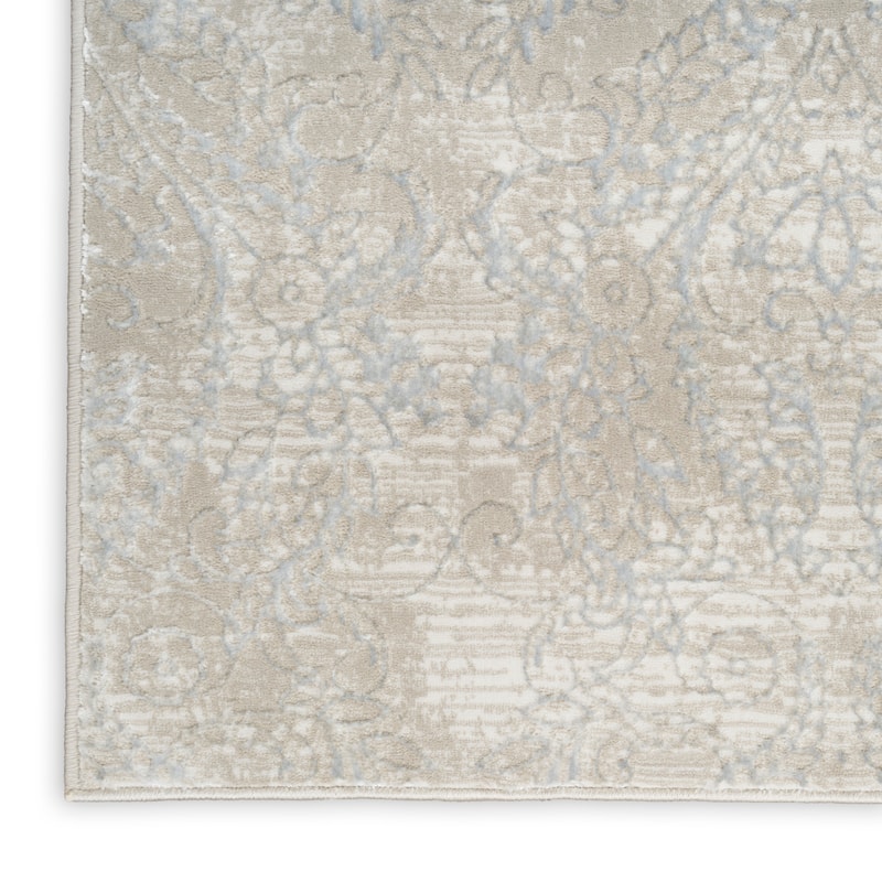 Nourison Iliana Indoor only Grey Damask Area Rug