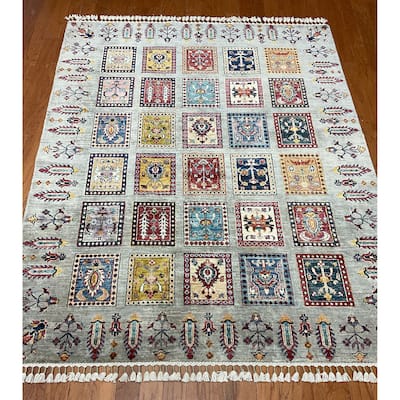 HERAT ORIENTAL Handmade Afghan Mogul Design Wool Rug - 4'10" x 6'