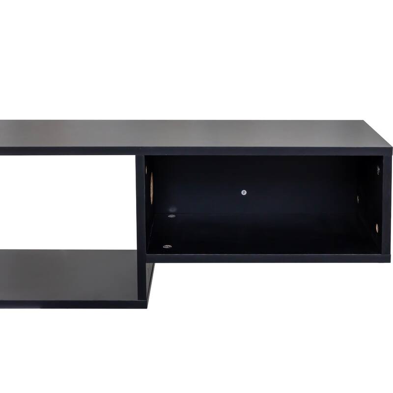 GDF Studio - Kate Modern 65.35" Wide Floating Wall-Mounted TV Stand with LED Lights and Charging Station