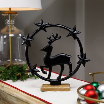 Star Bright Metal Reindeer Christmas Decoration - 12"