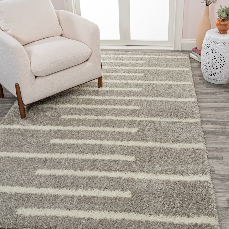 JONATHAN Y Cristo Berber Stripe Shag Area Rug
