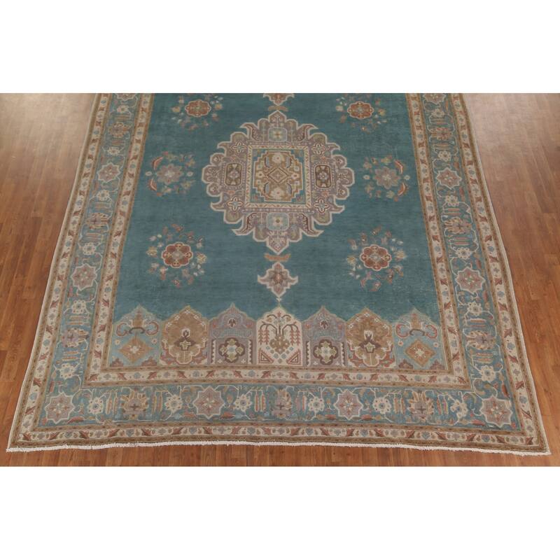 Over-Dyed Tabriz Persian Antique Area Rug Handmade Wool Carpet - 9'11"x 13'1"