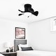 preview thumbnail 2 of 8, Low Noise Matte Black abs Blade Remote Ceiling Fan with Led Light for Kitchen Bedroom Dining Room Toilet Patio
