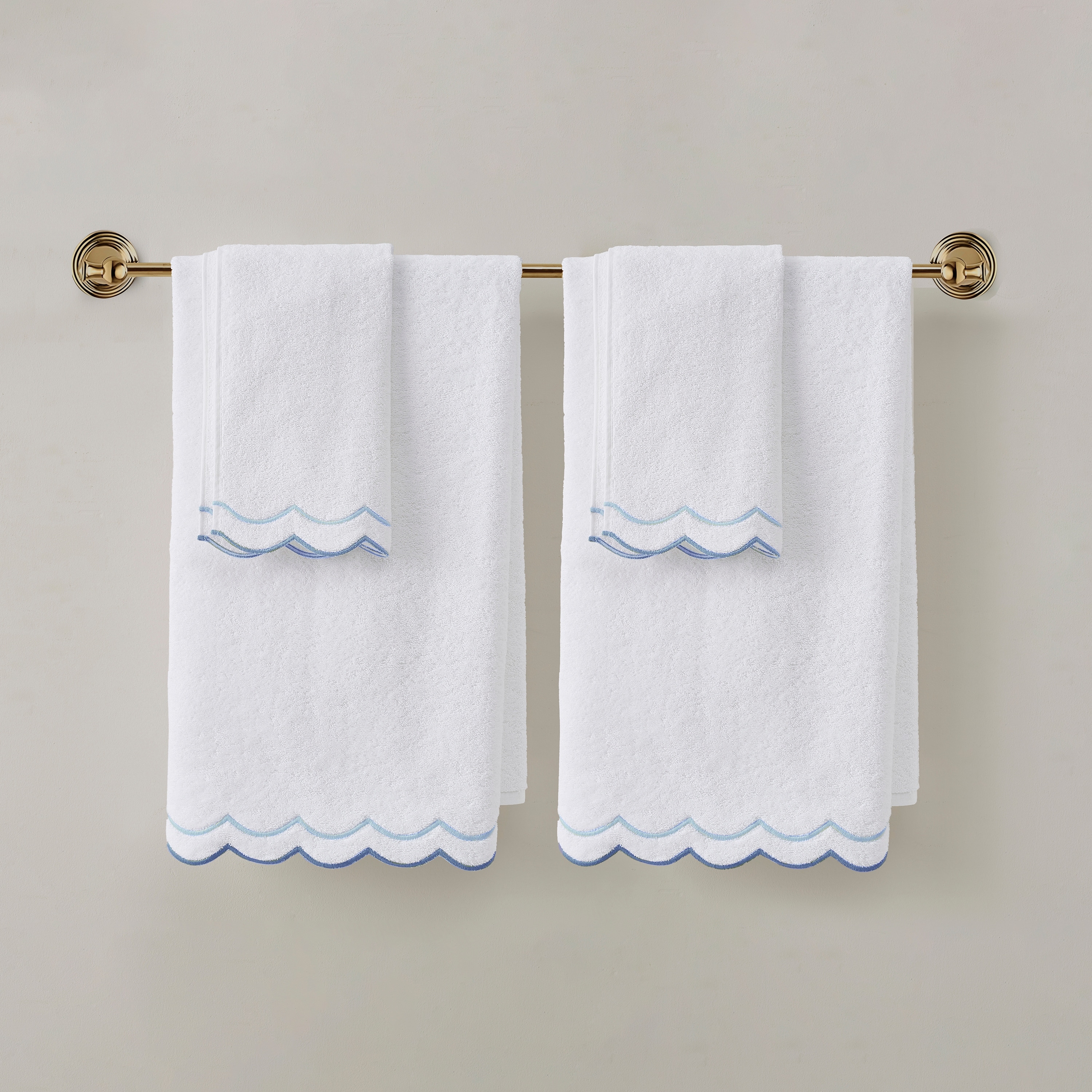 Peri Home Scallop 4-piece Bath and Hand Towel Set