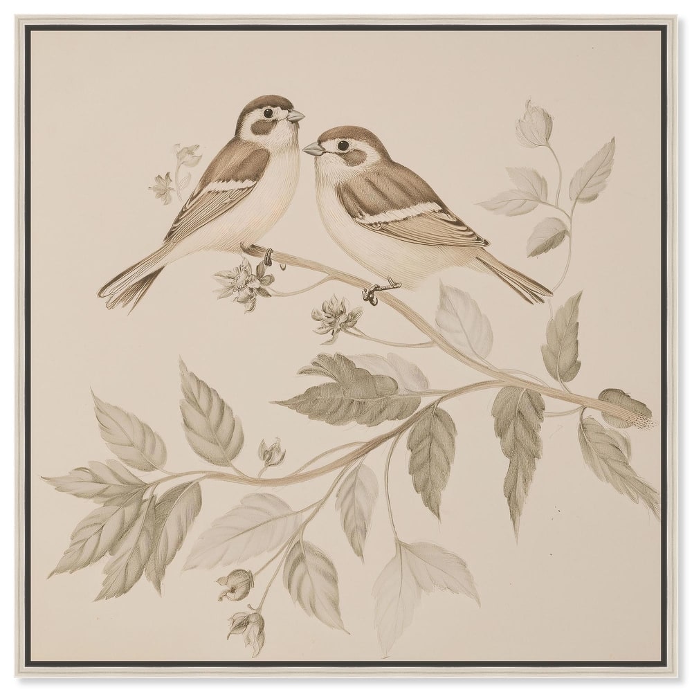 Pair of Finches III Canvas by Art Remedy