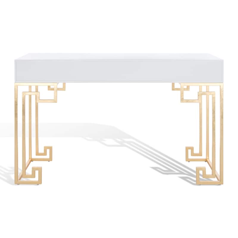 SAFAVIEH Couture Aiman Lacquer White/ Gold Writing Desk