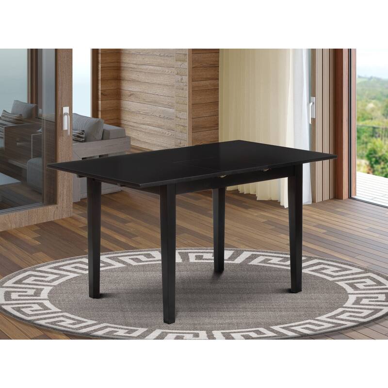 Modern Rectangular Dining Table - Black Finish, Solid Wood Legs, Kitchen Table, Small Table - 54
