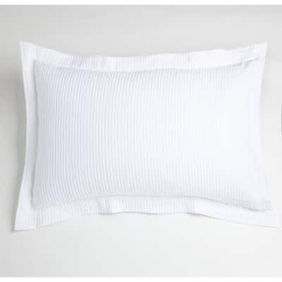 Tedan White Cotton Matelasse Coverlet or Pillow Sham