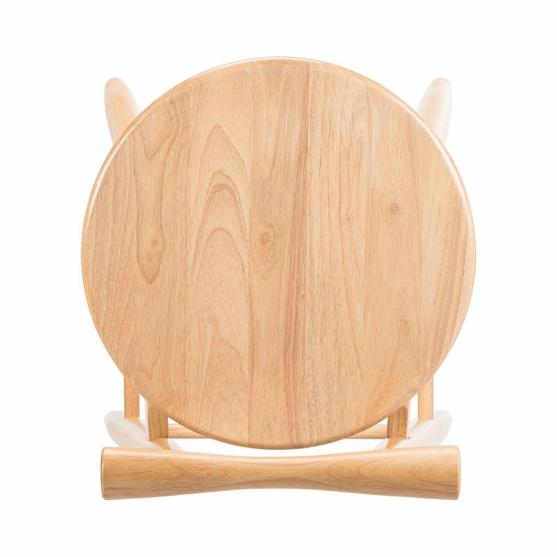 Set of 2 Indoor Rubberwood Barstools, Natural Finish