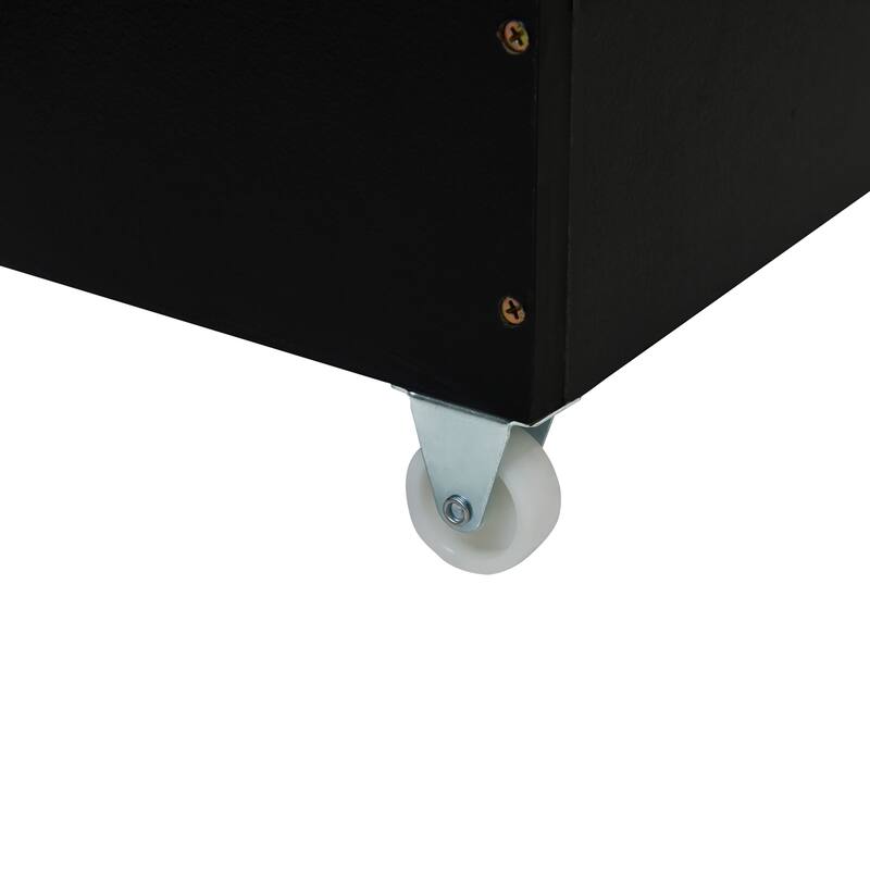 Vertical Stripes Platform Bed w/ Twin XL Trundle & Drawers, Queen Grey