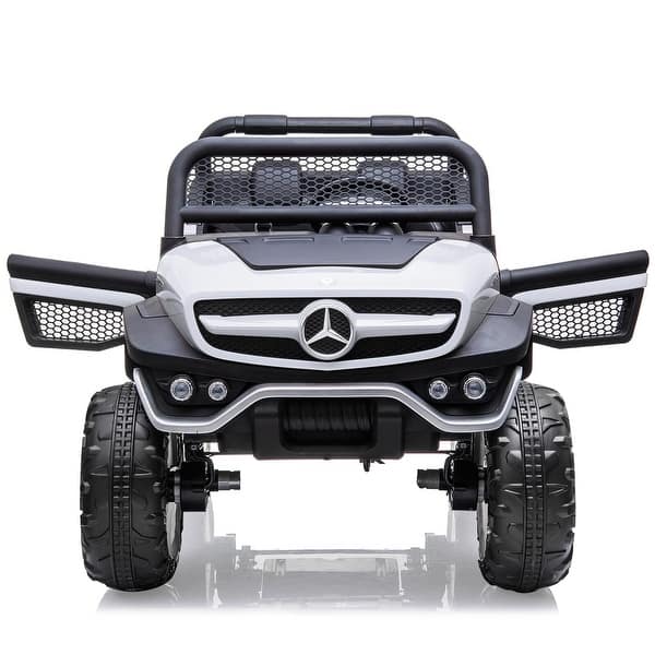 slide 2 of 27, 24V Ride On Truck Car for Kids 2 Seater Licensed Mercedes Benz Toddles Electric Car White