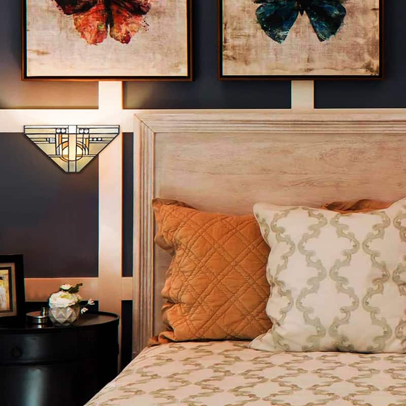 Ferrara Tiffany Style Wall Sconces with Stained Glass Wall Light, 1-Light - Multicolor