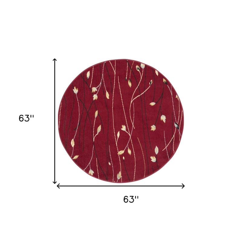 Limir Power Loomed Geometric Floral Area Rug By HomeRoots - 63' X '63' X '0.5