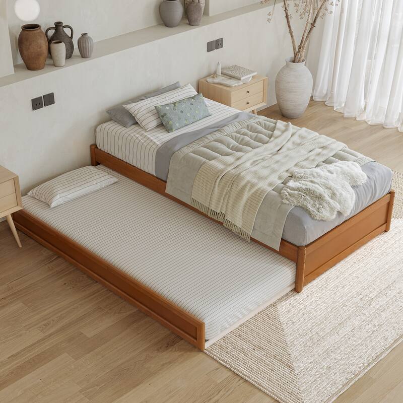 Barcelona Panel Platform Bed with Twin XL Trundle