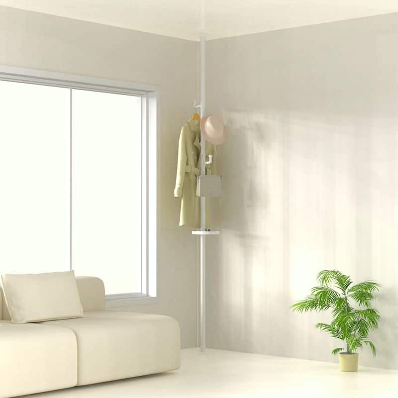 Adjustable Floor-to-Ceiling Drying Rack with Trays