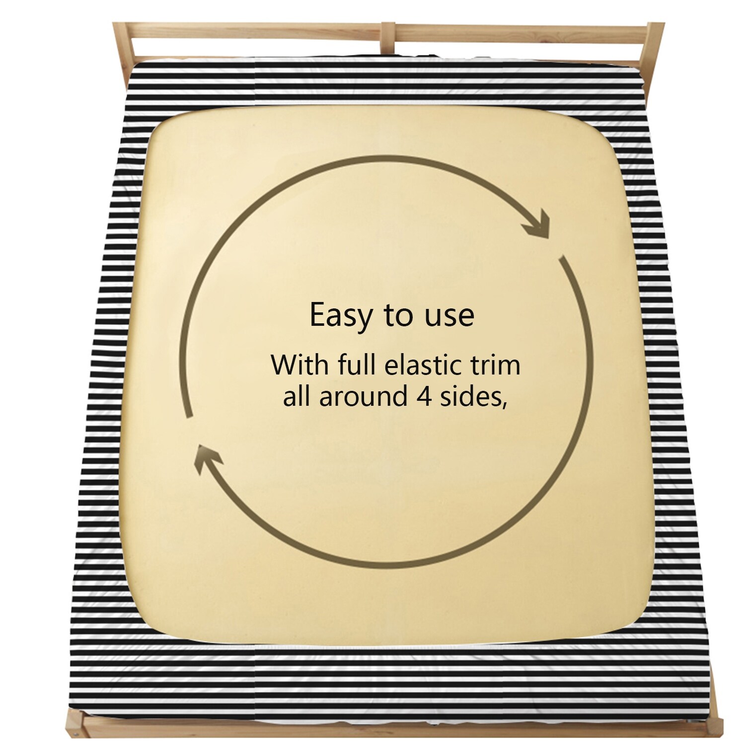 Shop Ntbay Classic Black And White Striped Luxury Ultra Soft Microfiber 15 Inch Deep Pocket Single Fitted Sheet 6 Size Options Overstock 31727512
