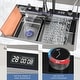 preview thumbnail 3 of 5, Waterfall Kitchen Sink Single Bowl Stainless Steel with Digital Display - 29.5X18.1in