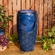 preview thumbnail 86 of 150, Glitzhome Oversized LED Lighted Ceramic Pot Floor Fountains for Outdoor Garden
