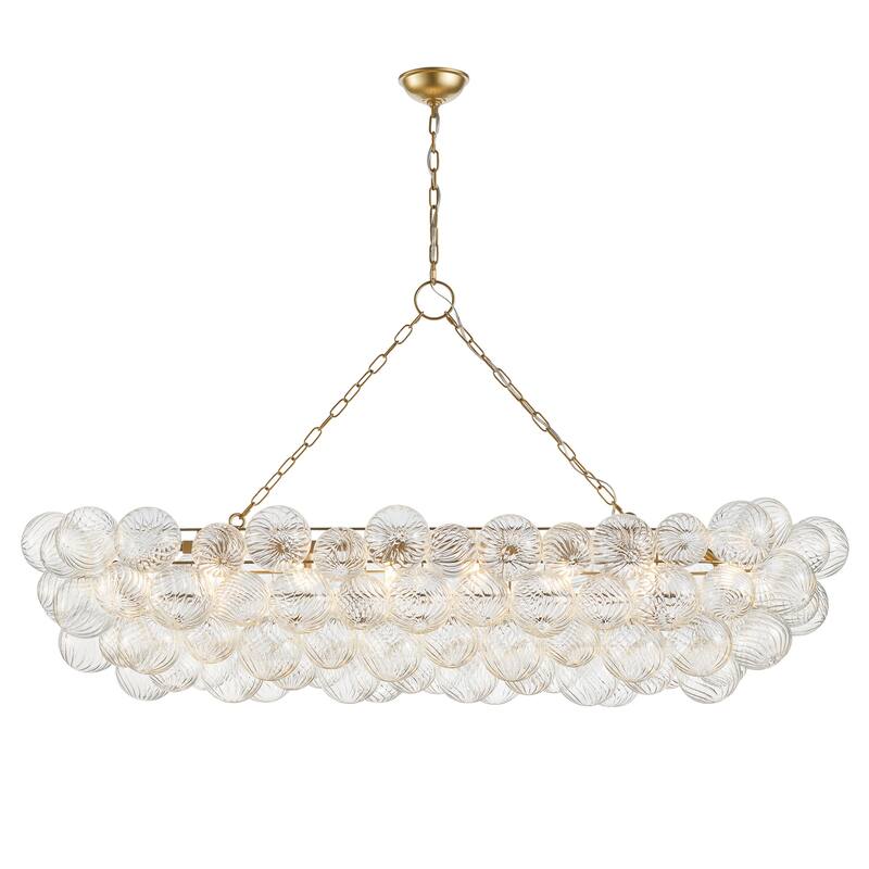 Gold Bubble Ball Chandelier, LED Pendant Light with Glass Globes