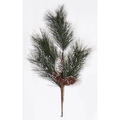 19" Snowy Pine Spray w/ 3 Cones, Set of 3 - Multicolor