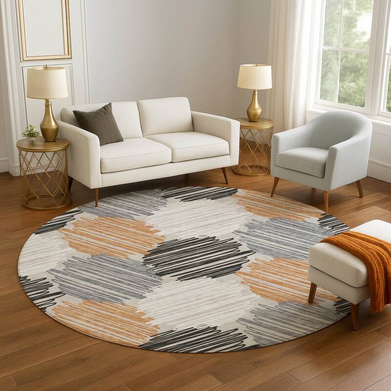 Premium Washable Super Soft Casual Contemporary Mayfield Rug - Copper - 8' x 8'