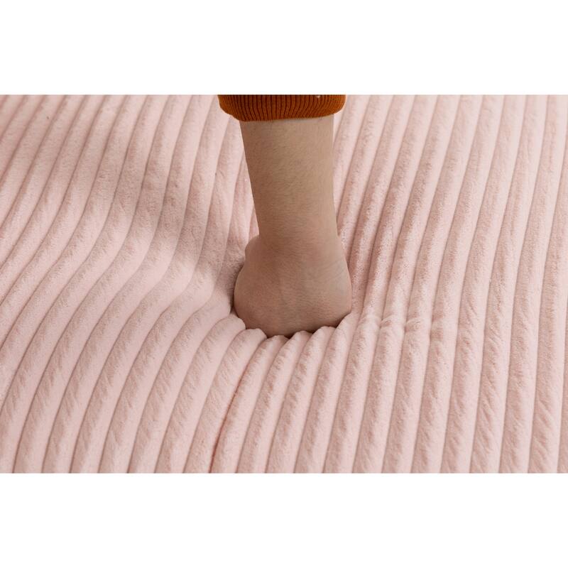 103" L-Shaped Corduroy Boneless Sectional Sofa with Movable Ottoman