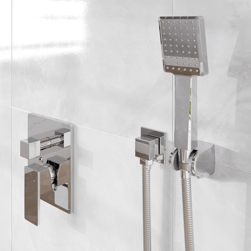Eviva Edge Shower System with Slide Bar Hand-Shower and Thermostatic Valve