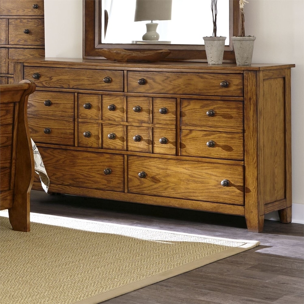 Cabin Lodge Oak Finish Dressers Bed Bath Beyond